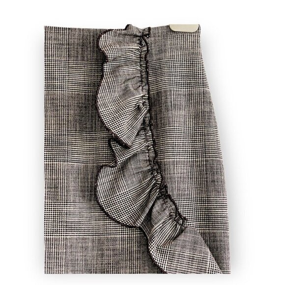 NWT Rebecca Tayler Black and Whie Glen Plaid Ruffle Skirt, size 0 - Picture 16 of 16